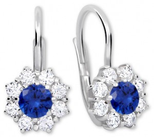 Brilio Silver Ezüst fülbevaló kristályokkal 36 001 00322 04 - kék galéria