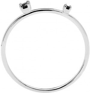 PDPAOLA BLACK KITA Silver AN02-131 ezüstgyűrű fekete cirkóniumkövekkel 56 mm galéria