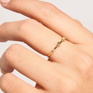 PDPAOLA KAYA Gold AN01-127 elegáns, aranyozott gyűrű cirkóniumkövekkel 54 mm galéria