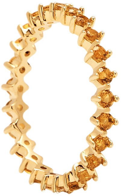 PDPAOLA Bájos aranyozott gyűrű cirkóniummal YELLOW BIRD Gold AN01-134 56 mm