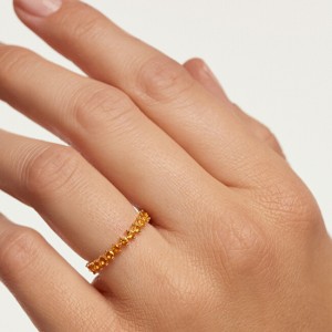 PDPAOLA Bájos aranyozott gyűrű cirkóniummal YELLOW BIRD Gold AN01-134 56 mm galéria