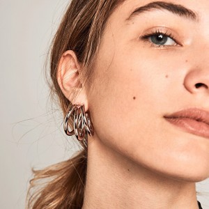 PDPAOLA Fényűző bronz karika fülbevaló TRUE Rose Gold AR03-066-U galéria