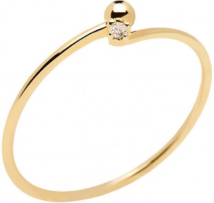 PDPAOLA Aranyozott minimalista ezüst gyűrű  ESSENTIA Gold AN01-130 56 mm galéria