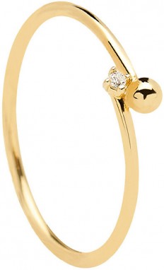 PDPAOLA Aranyozott minimalista ezüst gyűrű  ESSENTIA Gold AN01-130 56 mm galéria
