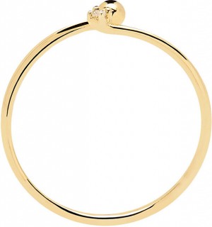 PDPAOLA Aranyozott minimalista ezüst gyűrű  ESSENTIA Gold AN01-130 56 mm galéria