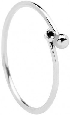 PDPAOLA Minimalista ezüst gyűrű BLACK ESSENTIA Silver AN02-132 50 mm galéria