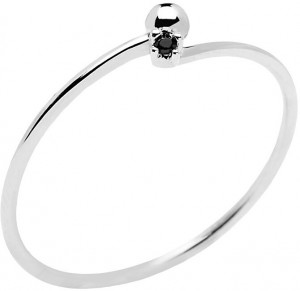PDPAOLA Minimalista ezüst gyűrű BLACK ESSENTIA Silver AN02-132 50 mm galéria