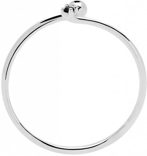 PDPAOLA Minimalista ezüst gyűrű BLACK ESSENTIA Silver AN02-132 50 mm galéria