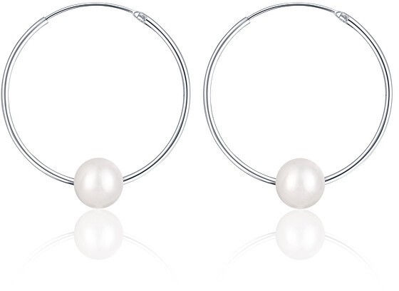 JwL Luxury Pearls Karika ezüst fülbevaló fehér igazgyönggyel JL0633
