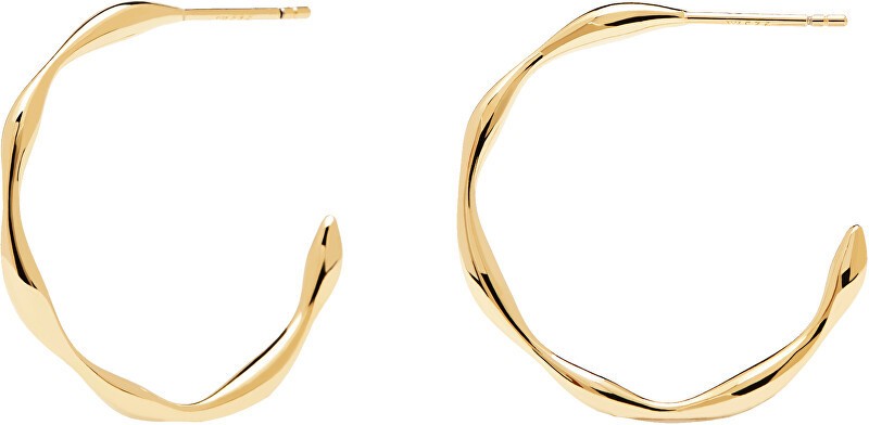 PDPAOLA Aranyozott ezüst minimalista karika fülbevaló  VANILLA Gold AR01-306-U