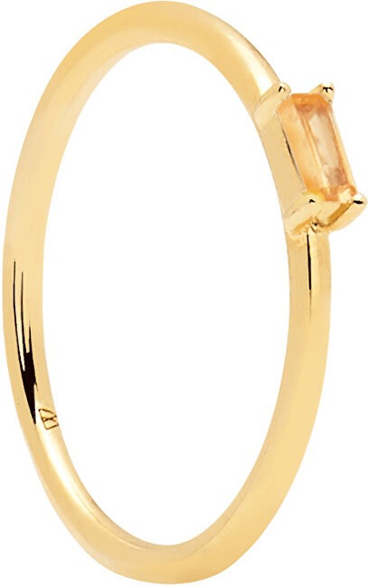 PDPAOLA Minimalista aranyozott ezüst gyűrű cirkónium kövekkel PEACH AMANI Gold AN01-149 56 mm