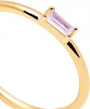 PDPAOLA Minimalista aranyozott ezüst gyűrű cirkónium kövekkel PURPLE AMANI Gold AN01-148 52 mm galéria