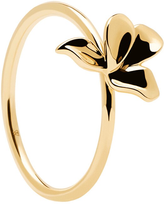 PDPAOLA Gyengéd aranyozott ezüst gyűrű NARCISE Gold AN01-182 52 mm