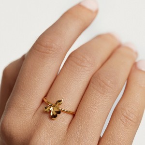 PDPAOLA Gyengéd aranyozott ezüst gyűrű NARCISE Gold AN01-182 52 mm galéria