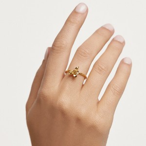 PDPAOLA Gyengéd aranyozott ezüst gyűrű NARCISE Gold AN01-182 52 mm galéria