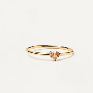 PDPAOLA Romantikus aranyozott ezüst gyűrű ROSÉ BLUSH AN01-192 56 mm galéria