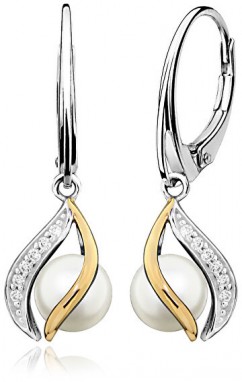 MOISS Elegáns ezüst fülbevalók valódi gyöngyökkel EP000146 galéria
