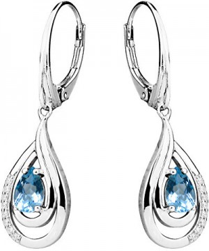 MOISS Luxus ezüst fülbevalók topáz és cirkónium kővel EG000005 galéria