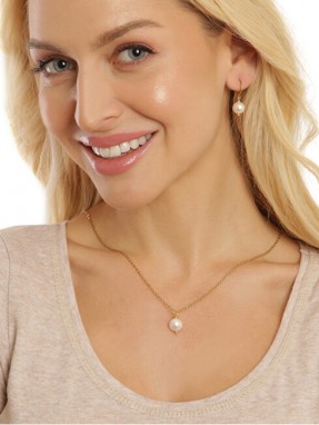 JwL Luxury Pearls Gyönyörű aranyozott fülbevaló fehér igazgyönggyel JL0678 galéria