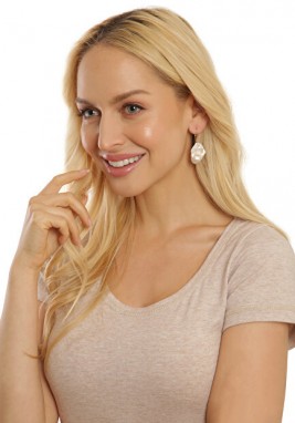 JwL Luxury Pearls Luxus fülbevalók valódi barokk gyönggyel JL0688 galéria