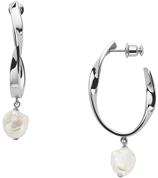 Skagen Luxus acél fülbevalók valódi gyöngyökkel Agnethe SKJ1396040