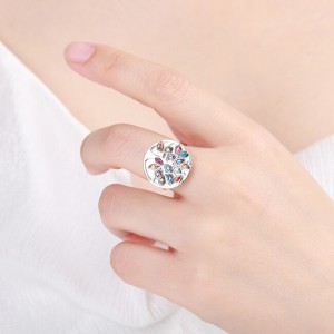 MOISS Eredeti ezüst gyűrű színes cirkónium kövekkel R00021 54 mm galéria