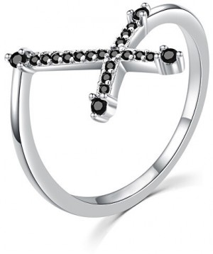 MOISS Bámulatos ezüst gyűrű fekete kereszttel R00019 53 mm galéria