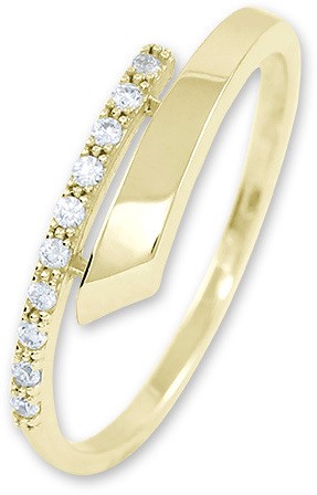 Brilio Gyengéd női gyűrű sárga aranyból kristályokkal 229 001 00857 58 mm