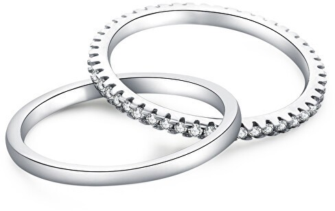 MOISS Időtlen dupla gyűrű cirkónium kövekkel R000211 49 mm