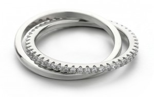 MOISS Időtlen dupla gyűrű cirkónium kövekkel R000211 49 mm galéria