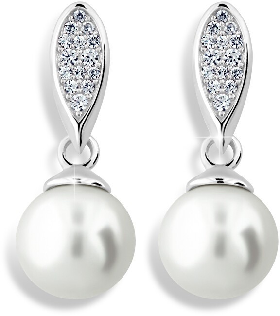 Cutie Jewellery Luxus fülbevalók fehér aranyból, valódi gyöngyökkel és cirkónium kövekkel Z6412-3124-10-X-2