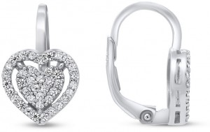 Brilio Silver Bájos ezüst fülbevalók szívvel SILVER163 galéria