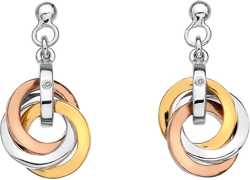 Hot Diamonds Trio Rose Gold ezüst fülbevaló DE389