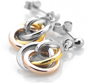 Hot Diamonds Trio Rose Gold ezüst fülbevaló DE389 galéria