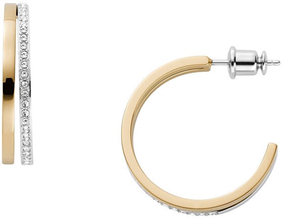 Skagen Fényűző bicolor karika fülbevaló kristályokkal  Elin SKJ1447998