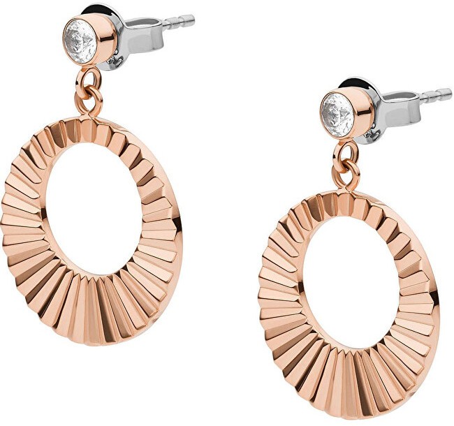 Fossil Stílusos bronz fülbevaló Classics JF03544791