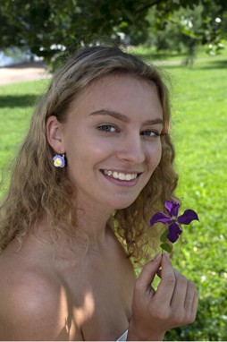 Troli Színes lógó virág alakú fülbevalók Tammy galéria