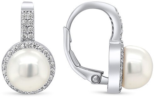 Brilio Silver Ezüst gyöngy és cirkónium fülbevaló EA93