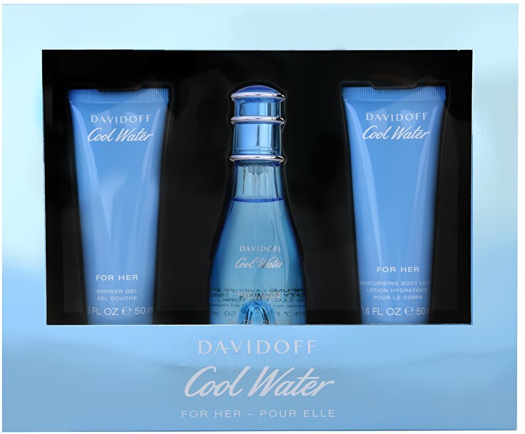 Davidoff Cool Water Woman - - EDT 50 ml  + tusfürdő 50 ml  + testápoló 50 ml
