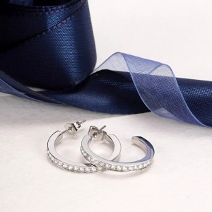 Morellato Elegáns acél karika fülbevaló kristályokkal  Creole SAUP03 galéria