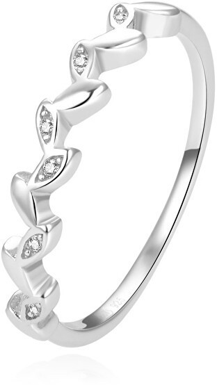 Beneto Csillogó ezüst gyűrű átlátszó cirkónium kővel AGG389 57 mm