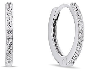 Brilio Silver Csillogó ezüst karika fülbevaló EA159W 2,2 cm