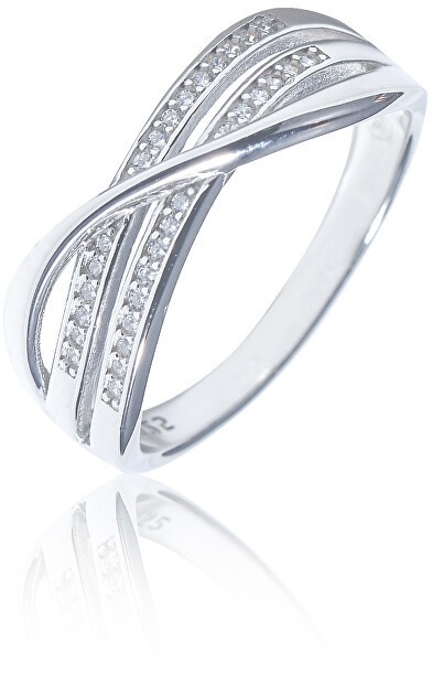 JVD Elegáns ezüst gyűrű cirkónium kövekkel SVLR0326XF3BI 58 mm