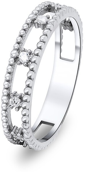Brilio Silver Bájos ezüst gyűrű cirkónium kövekkel RI018W 58 mm