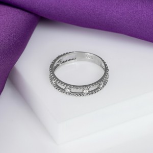 Brilio Silver Bájos ezüst gyűrű cirkónium kövekkel RI018W 58 mm galéria