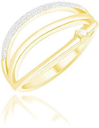 JVD Elegáns aranyozott gyűrű cirkónium kövekkel SVLR0393XH2GO 60 mm