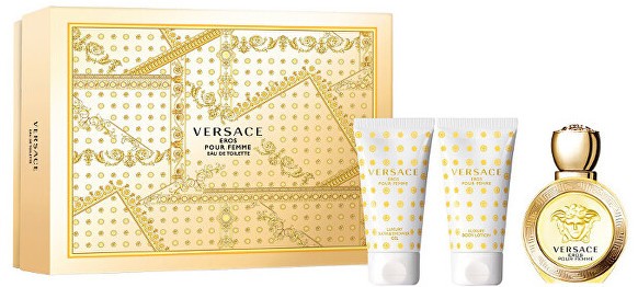 Versace Eros Pour Femme - EDT 50 ml + testápoló 50 ml + tusfürdő 50 ml