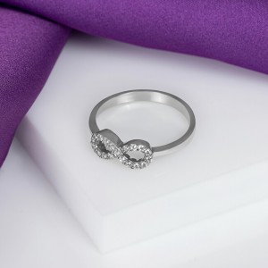 Brilio Silver Modern ezüst végtelen gyűrű RI014W 52 mm galéria