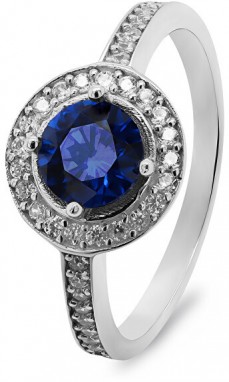 Brilio Silver Luxus ezüst gyűrű kék cirkónium kővel RI026W 58 mm galéria