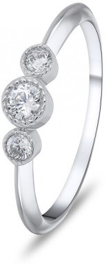 Brilio Silver Bájos ezüst gyűrű cirkónium kövekkel RI016W 58 mm galéria